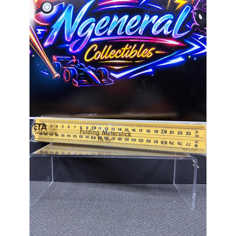 ETA Cuisenaire Folding Meterstick Yellow Plastic 1 Meter 100cm Metric Ruler NEW